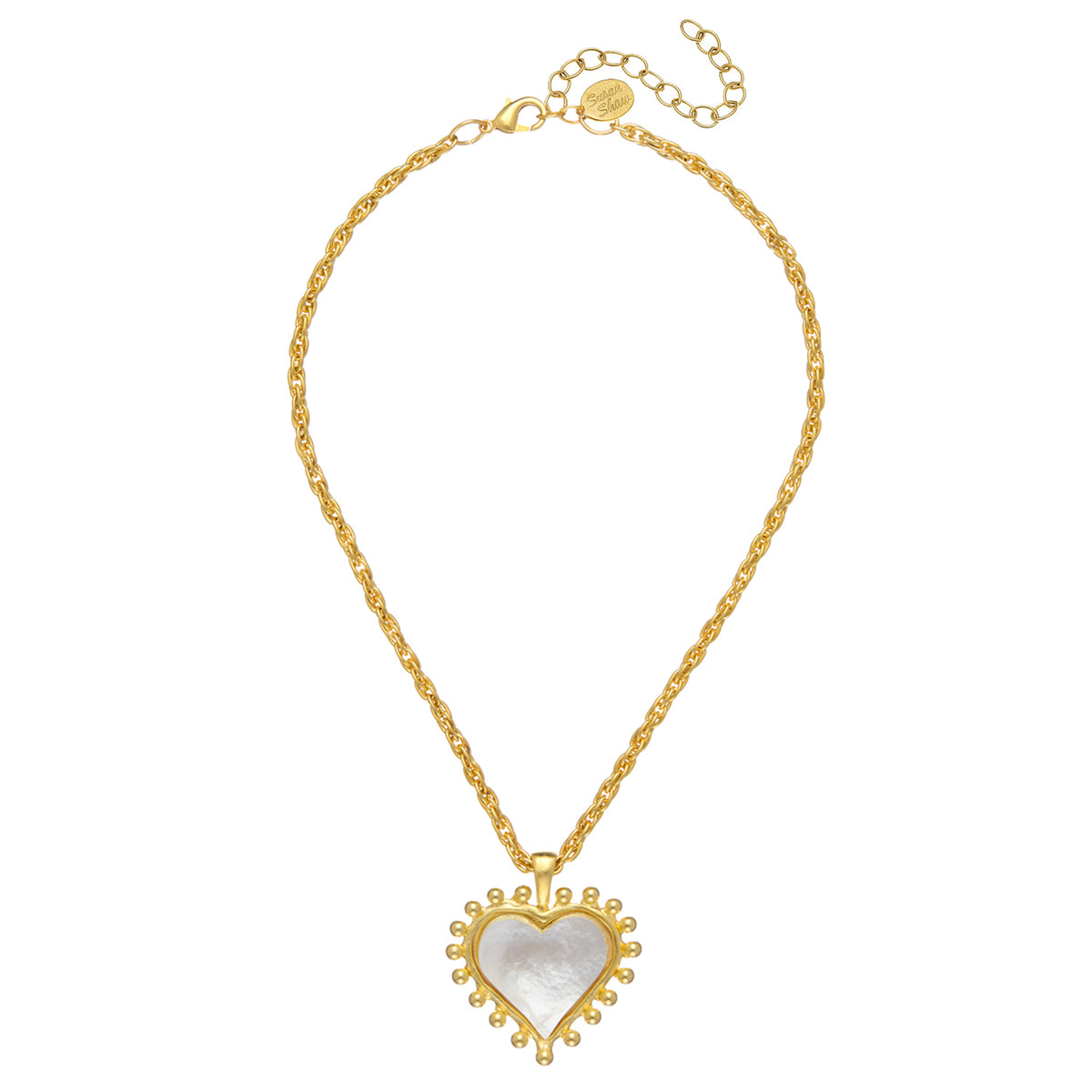 Mother of Pearl Heart Necklace - Susan Shaw