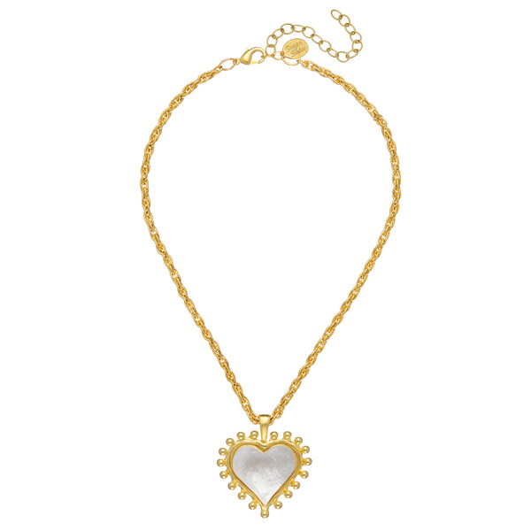 Mother of Pearl Heart Necklace