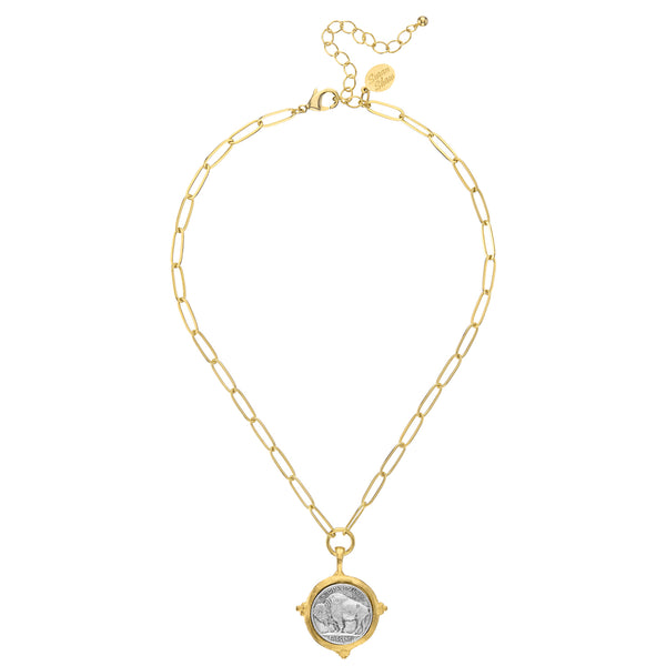 Buffalo Nickel Paperclip Necklace