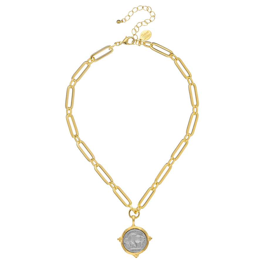 Buffalo Nickel Mixed Link Necklace