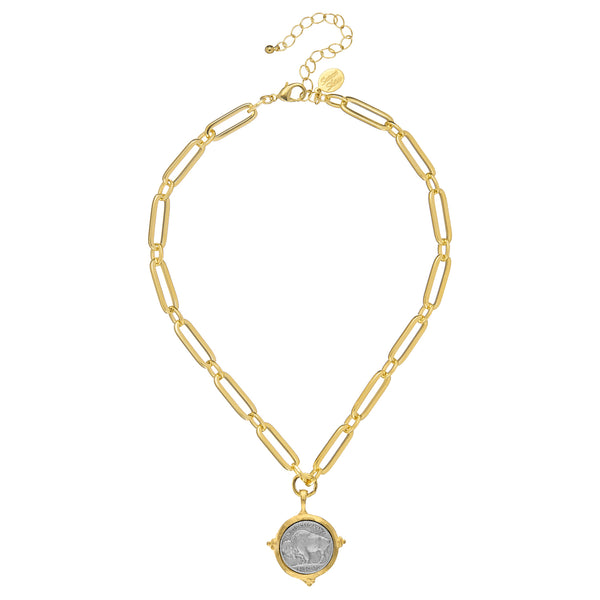 Buffalo Nickel Mixed Link Necklace