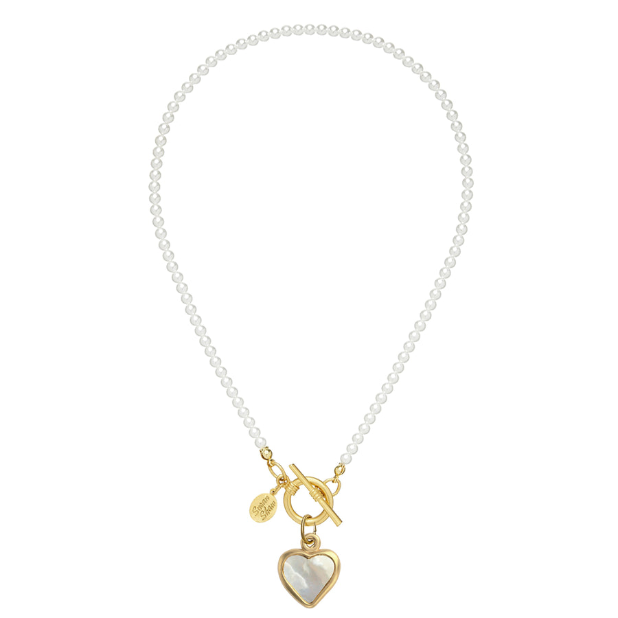 Small Mother of Pearl Heart Katie Necklace