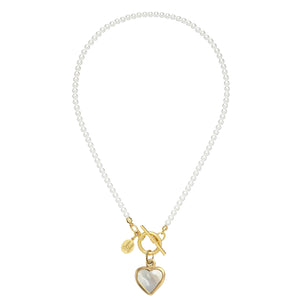 Small Mother of Pearl Heart Katie Necklace