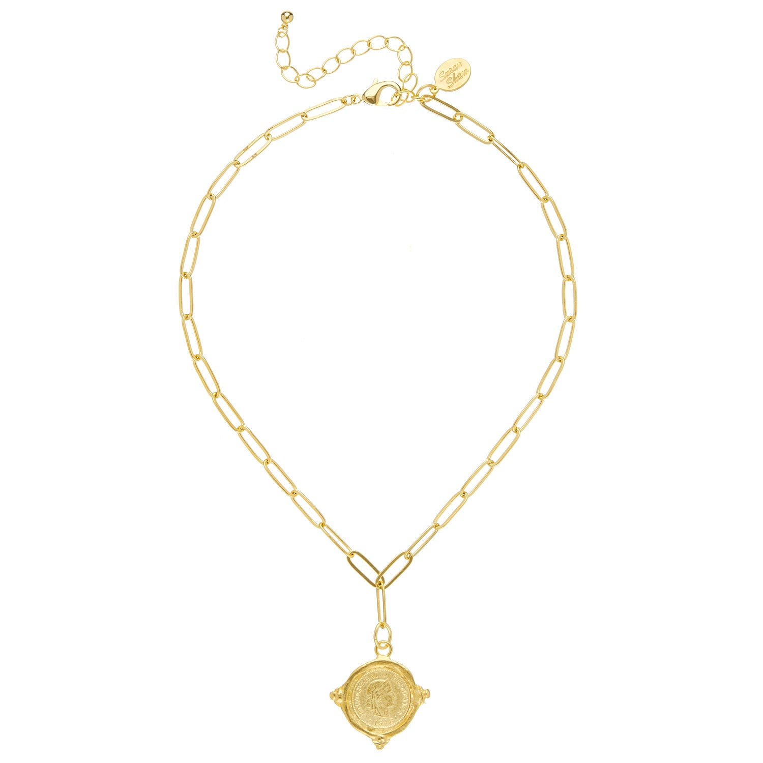 Coin Paperclip Necklace - Susan Shaw
