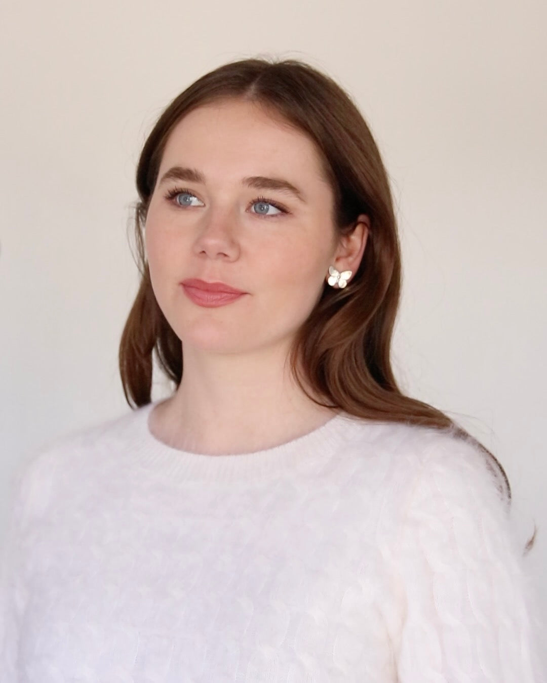 Silver Butterfly Studs