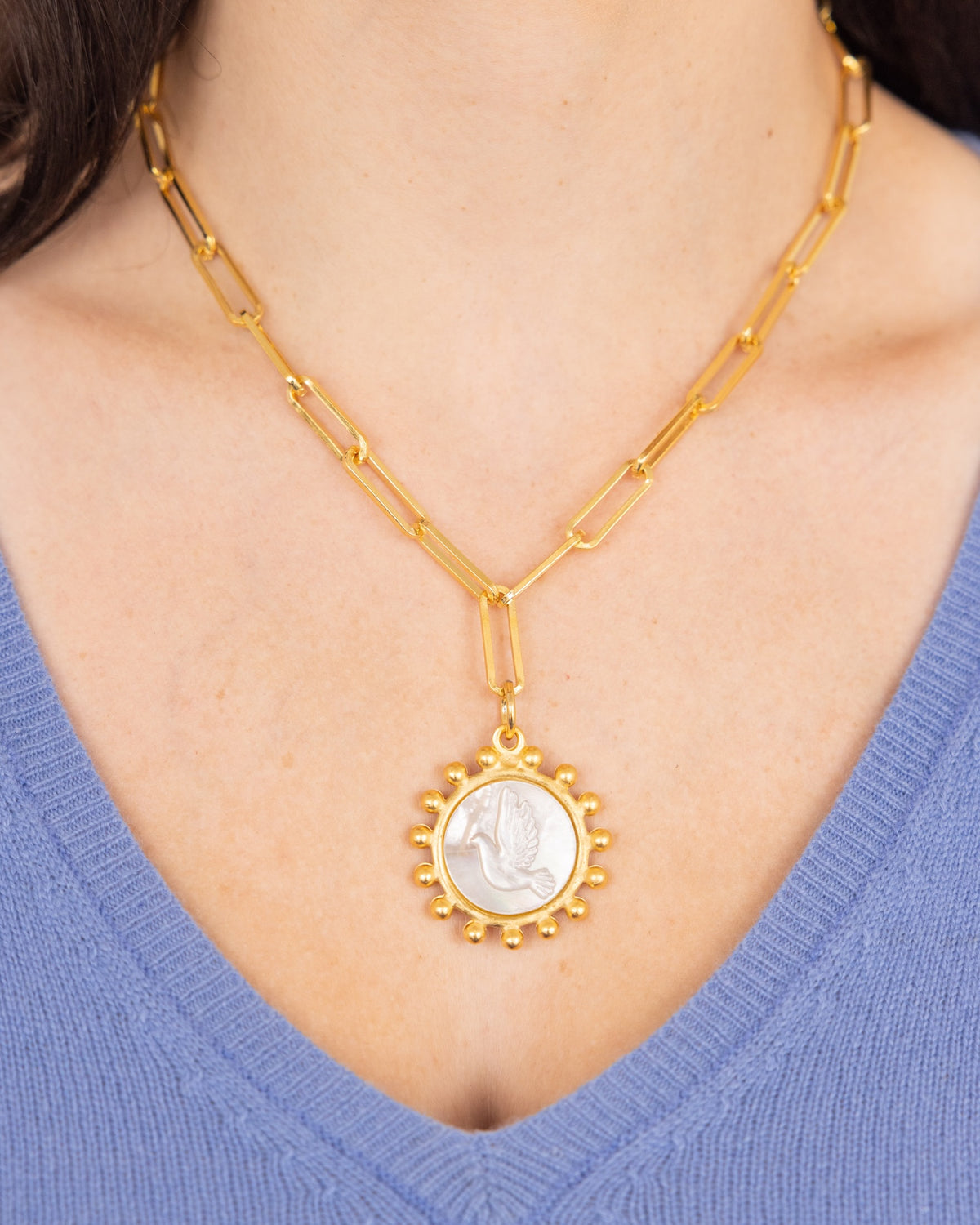 Emily Engraved Dove Necklace