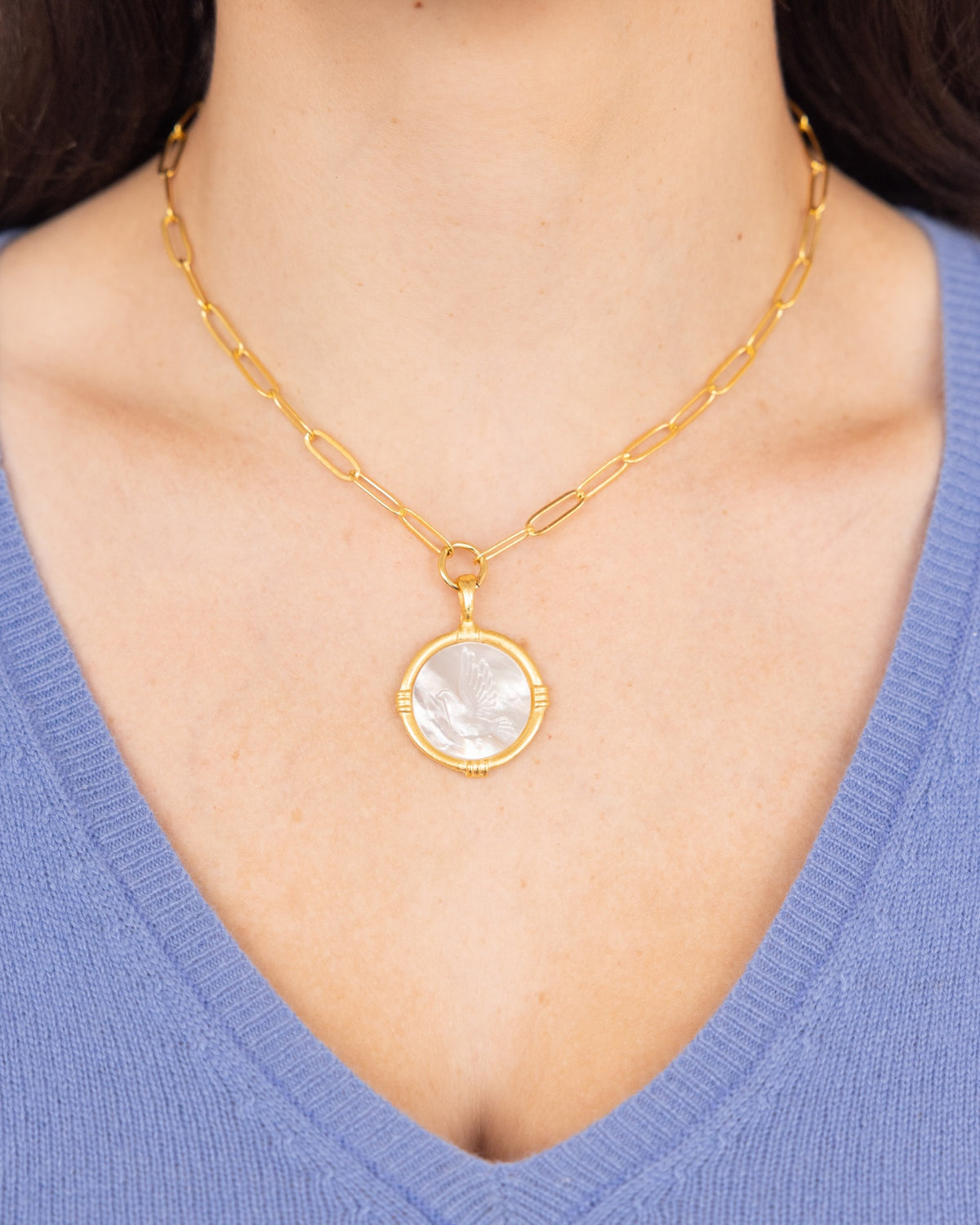 Ida Engraved Dove Necklace