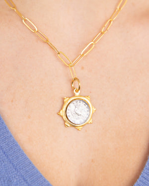 Dove Coin Paperclip Necklace