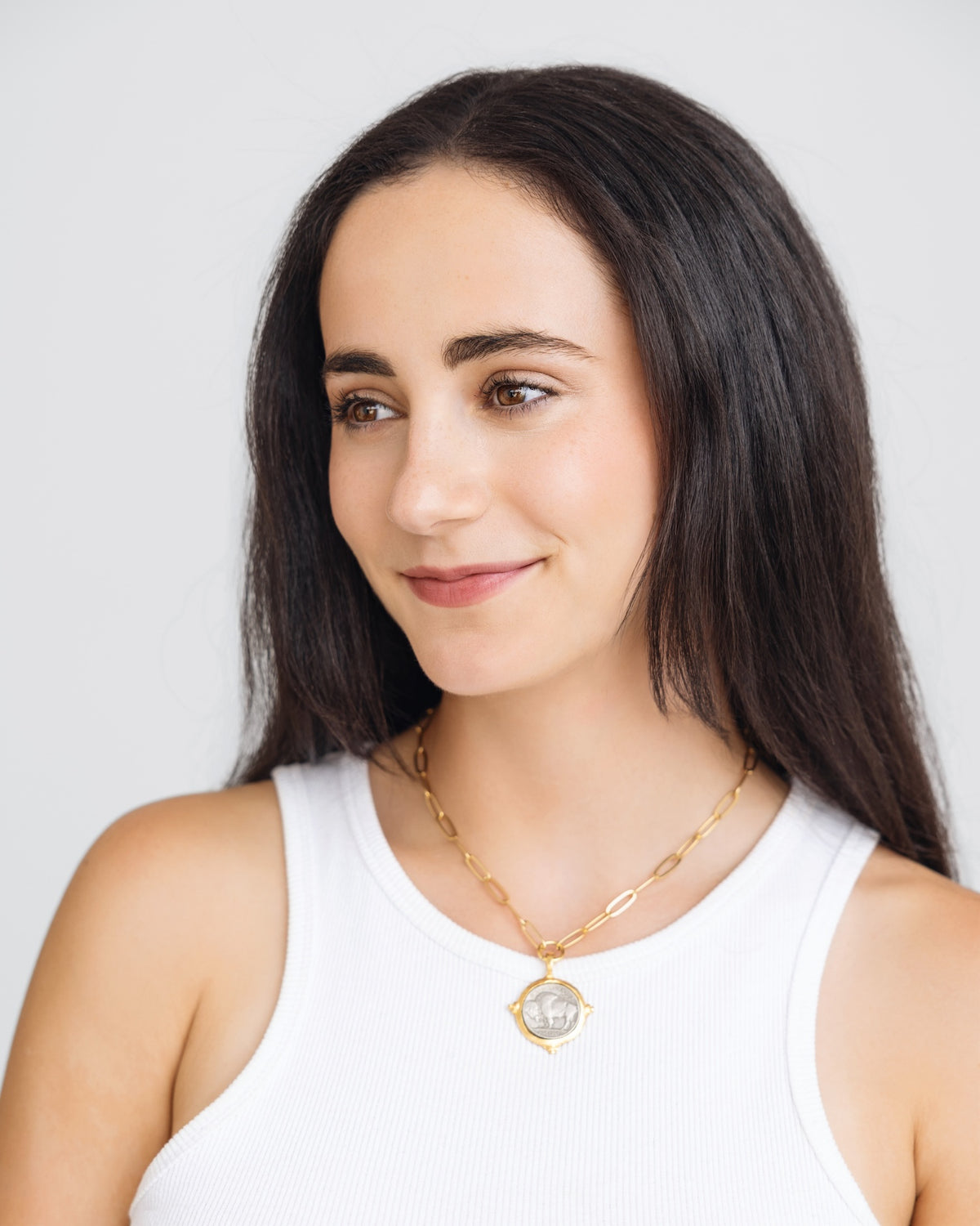 Buffalo Nickel Paperclip Necklace