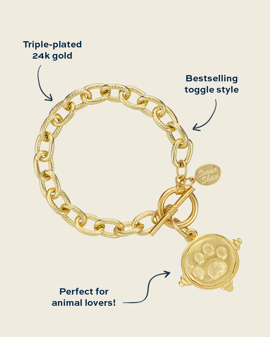 Paw Print Toggle Bracelet