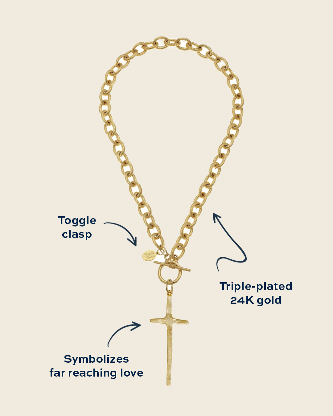 Tall Cross Toggle Necklace