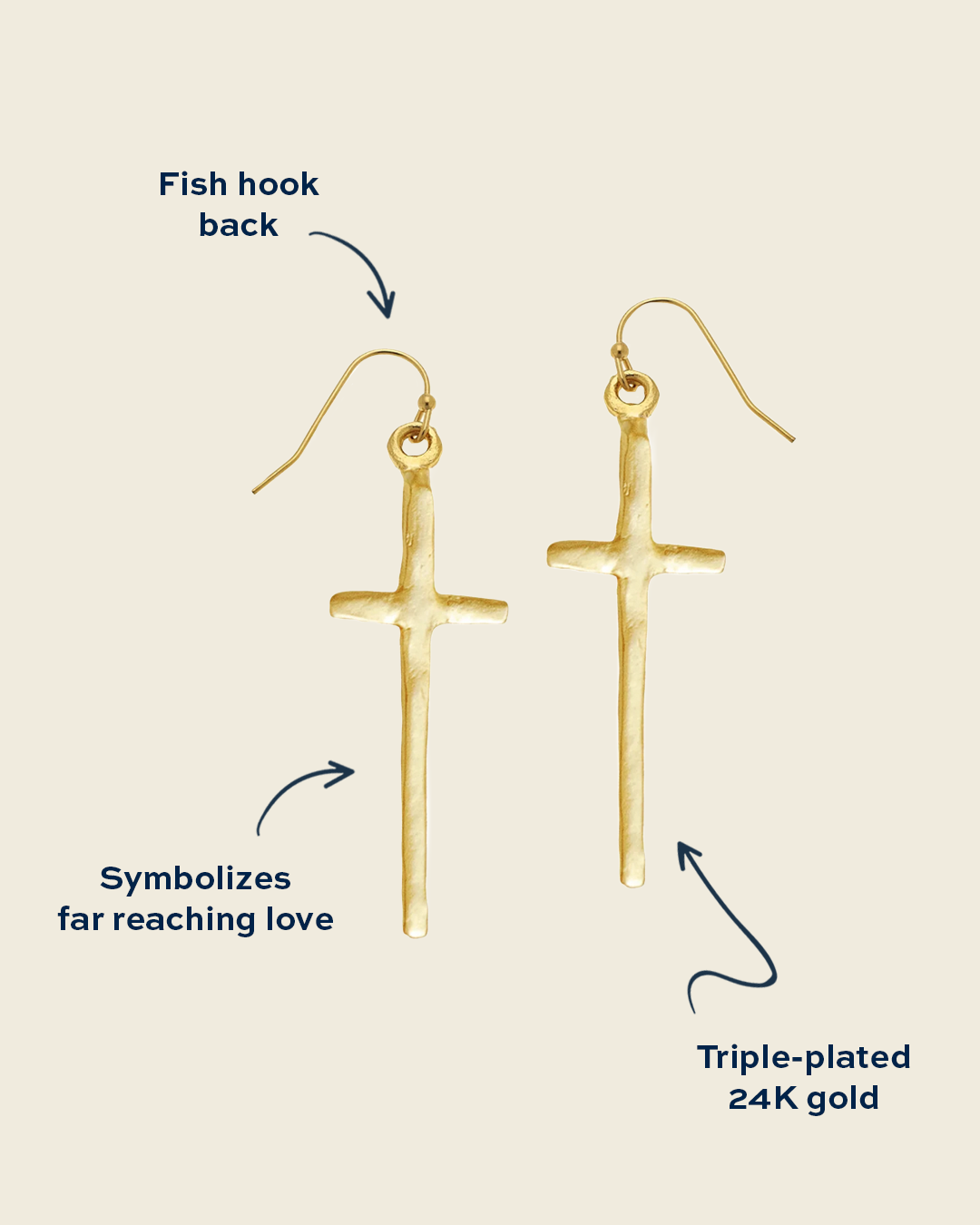 Tall Cross Earrings