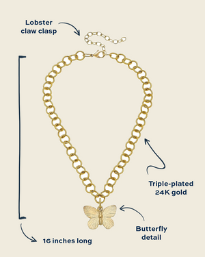 Butterfly Pendant Chain Necklace
