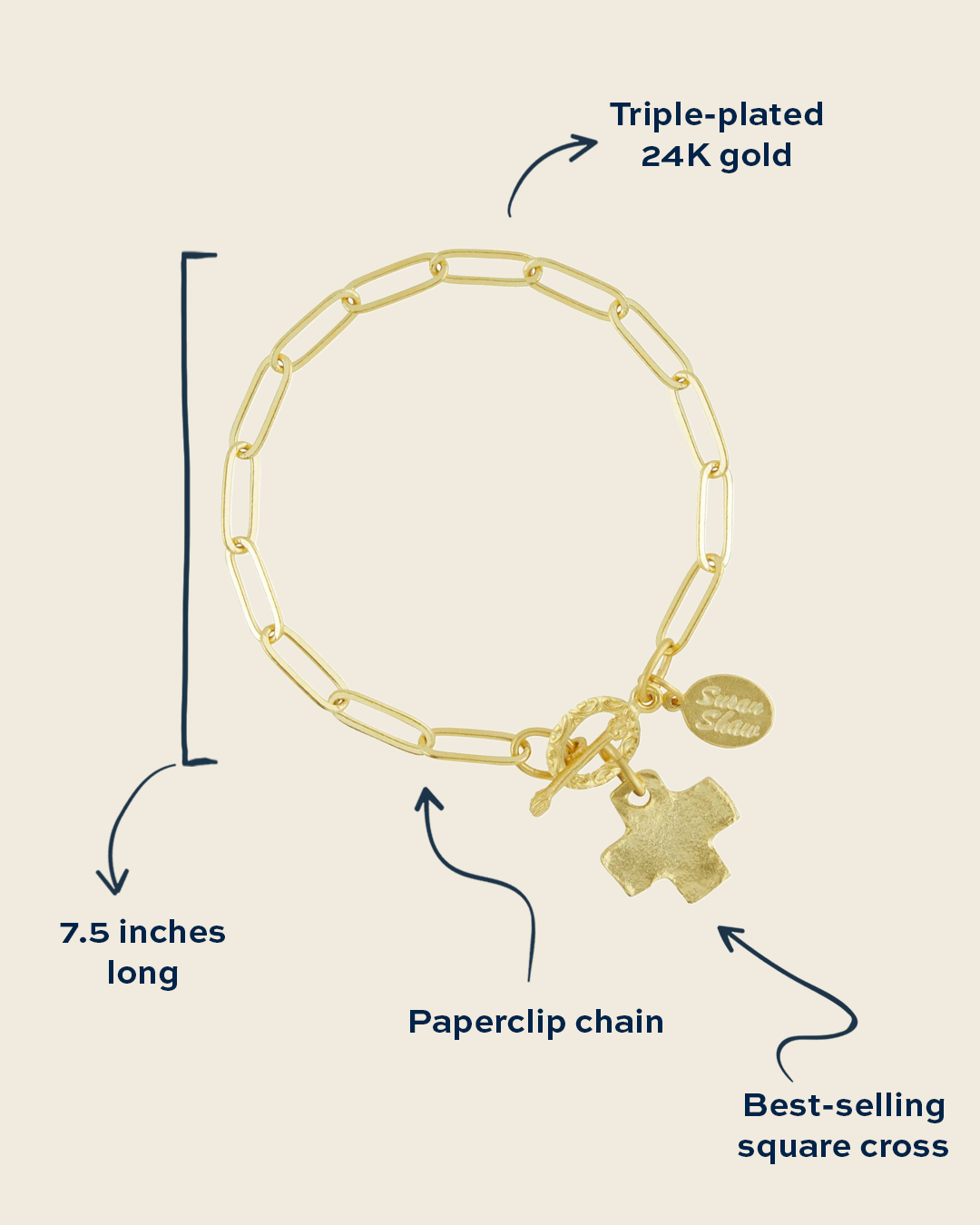 Cross Paperclip Bracelet
