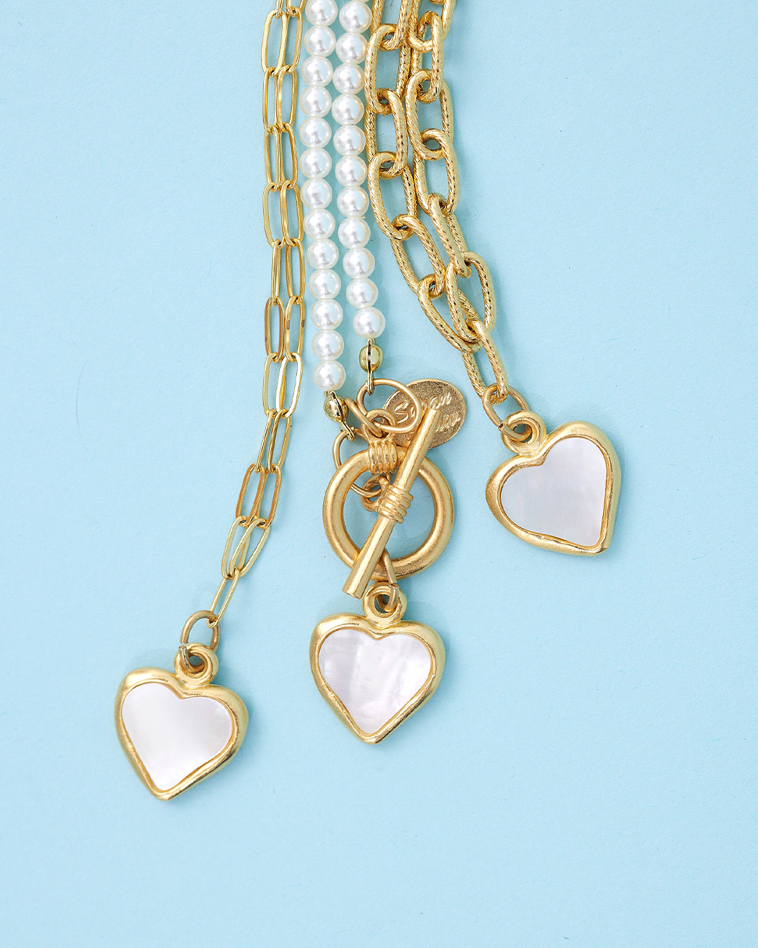 Small Mother of Pearl Heart Katie Necklace