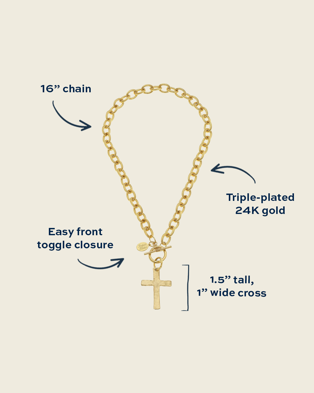 Classic Cross Toggle Necklace
