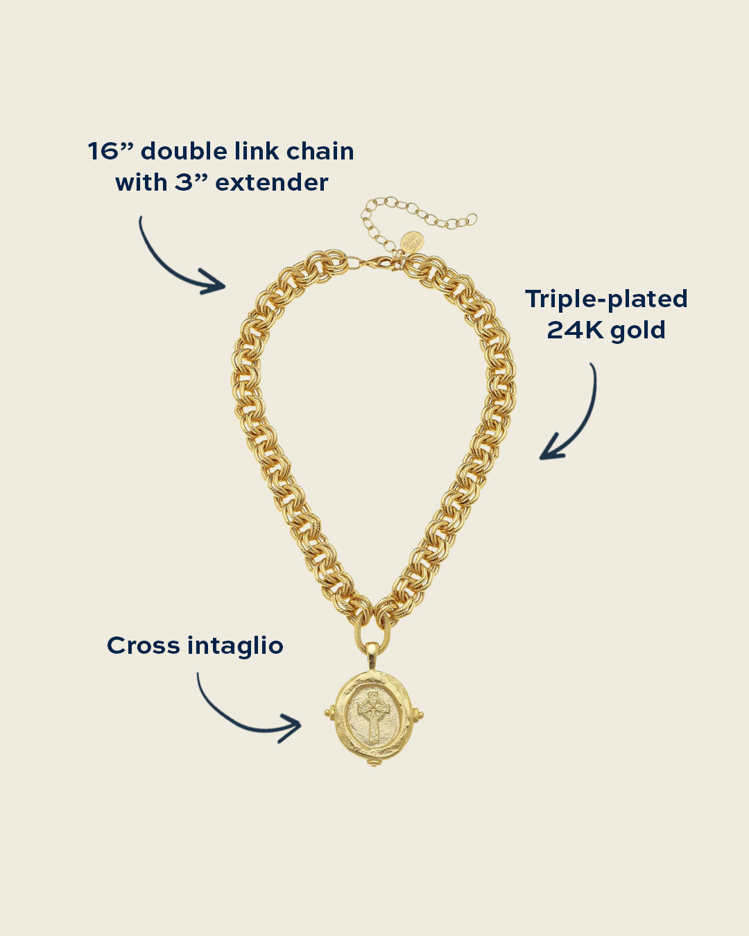 Cross Intaglio Necklace
