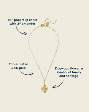 Dogwood Paperclip Necklace