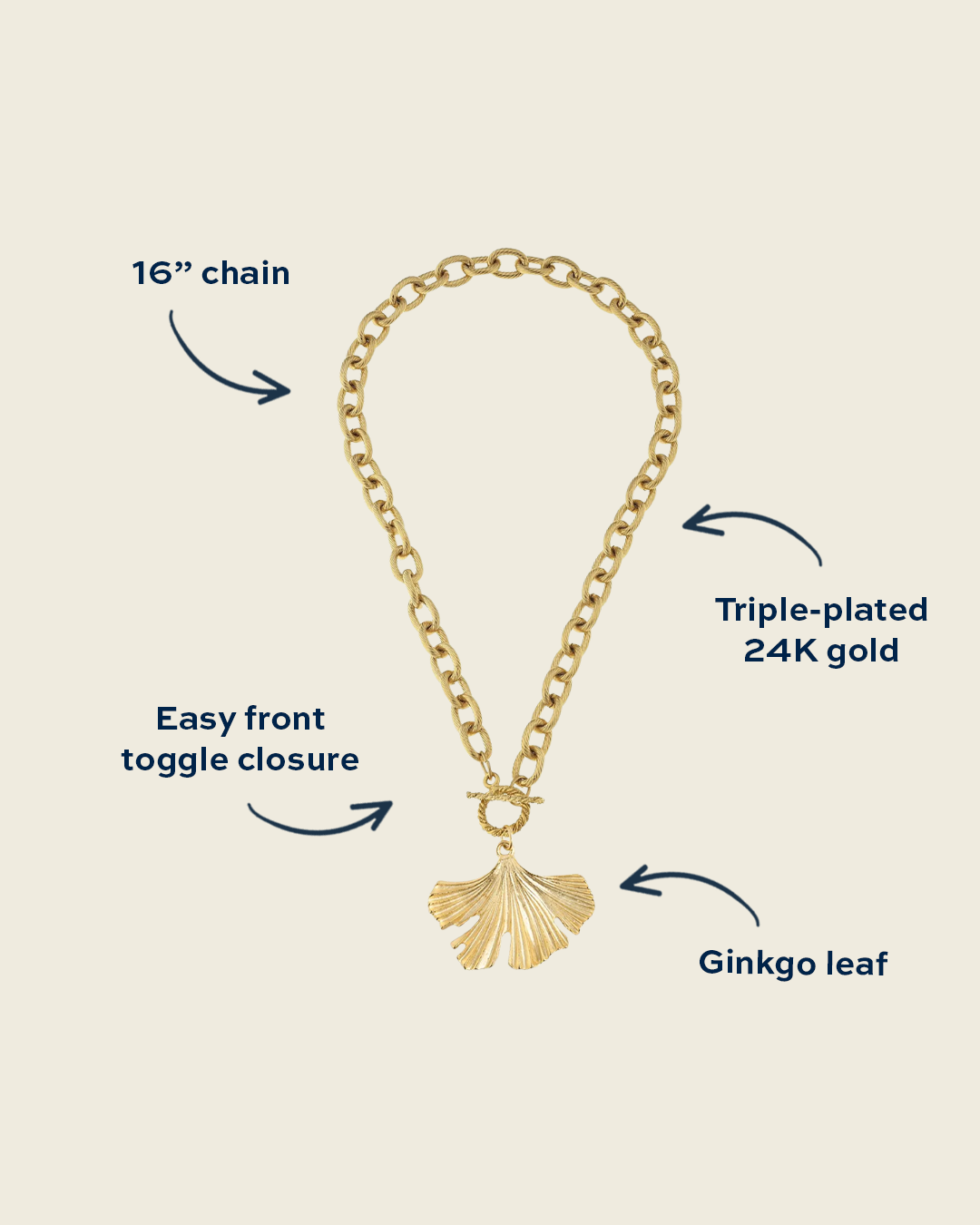 Ginkgo Toggle Necklace