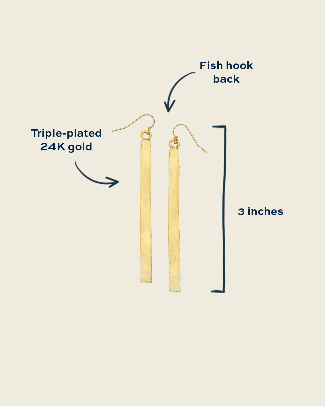 Gold Bar Earrings