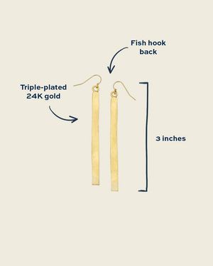 Gold Bar Earrings