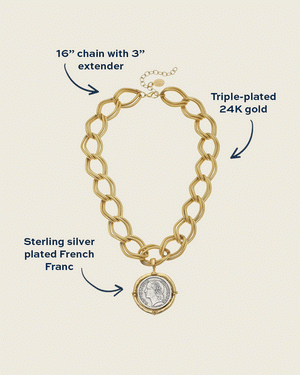 Mixed Metal Franc Chain Necklace