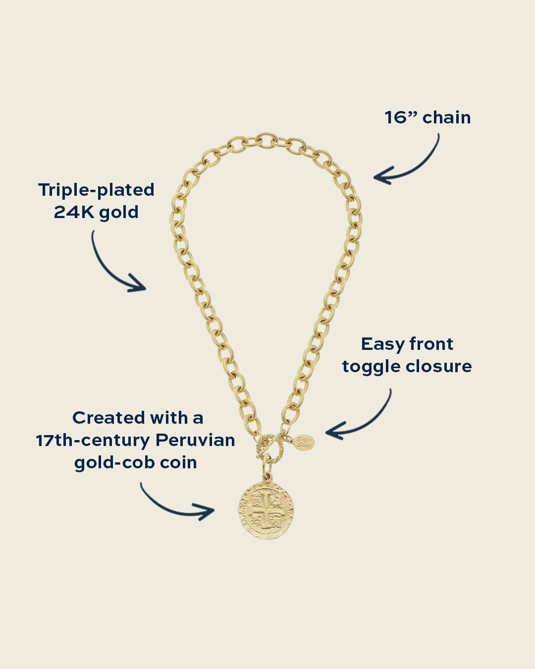 Peruvian Coin Toggle Necklace