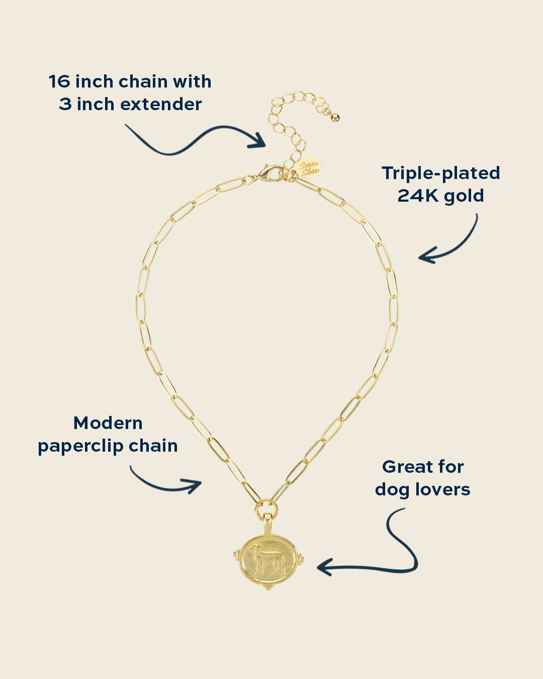 Retriever Paperclip Necklace