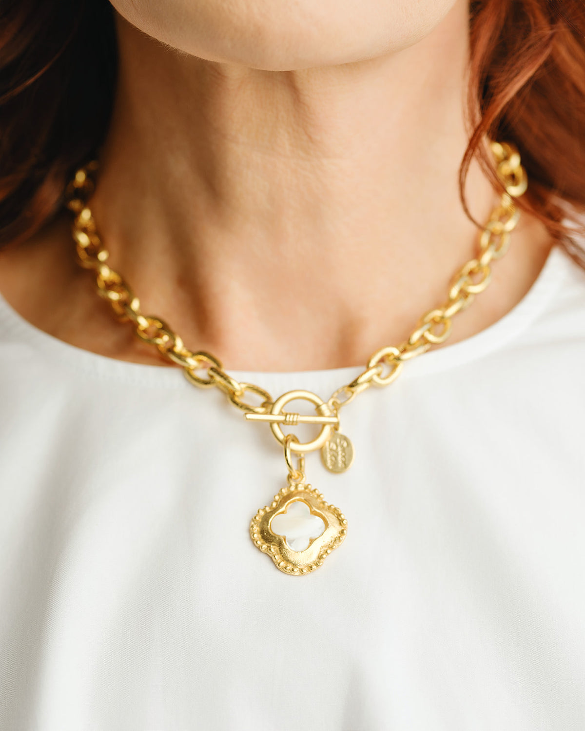 Camellia Clover Toggle Necklace