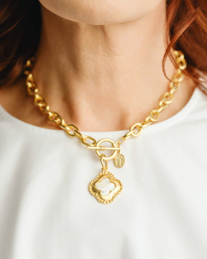 Camellia Clover Toggle Necklace