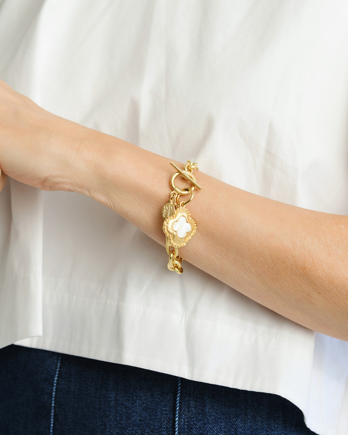 Camellia Clover Toggle Bracelet