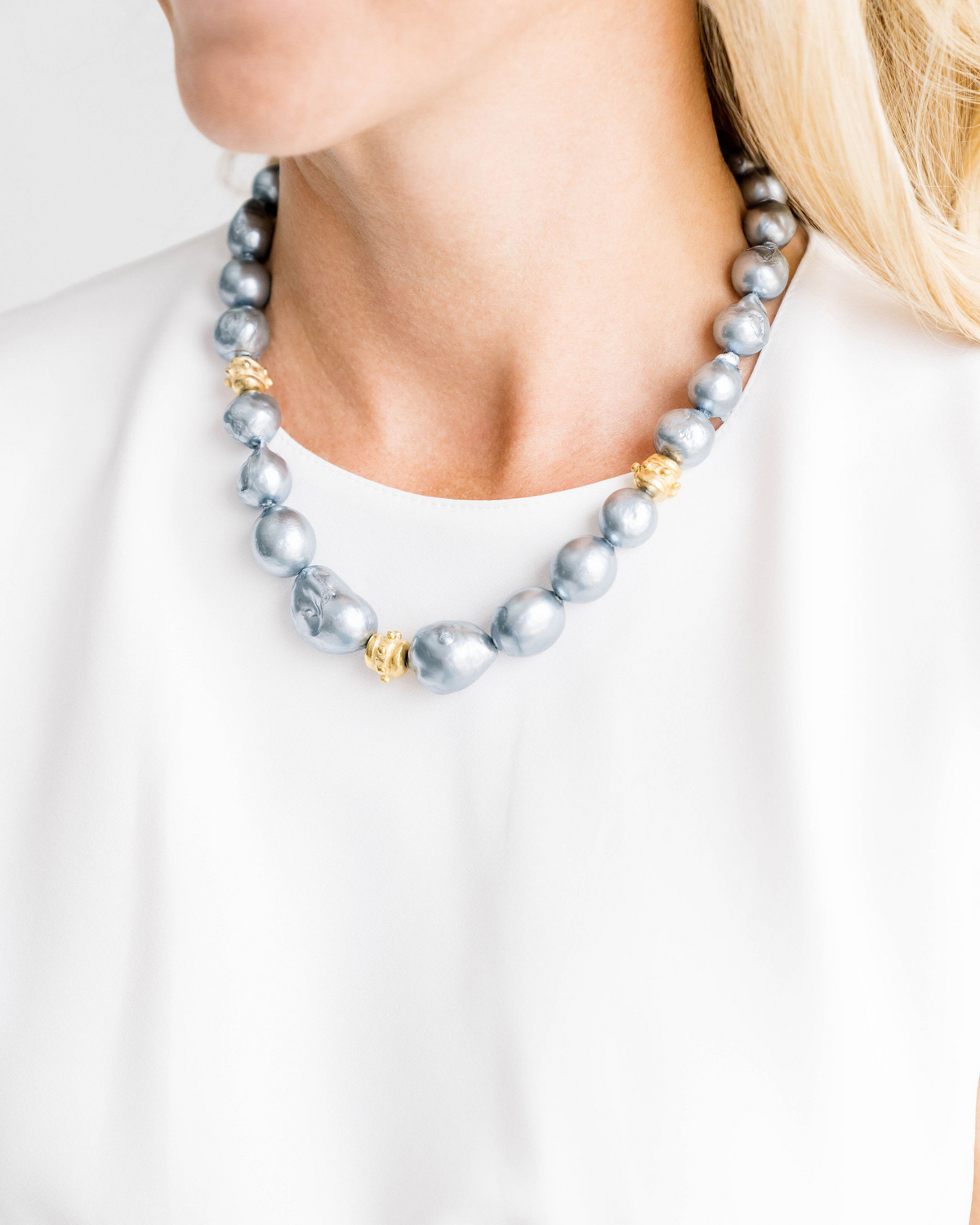 Bentley Grey Baroque Pearl Necklace