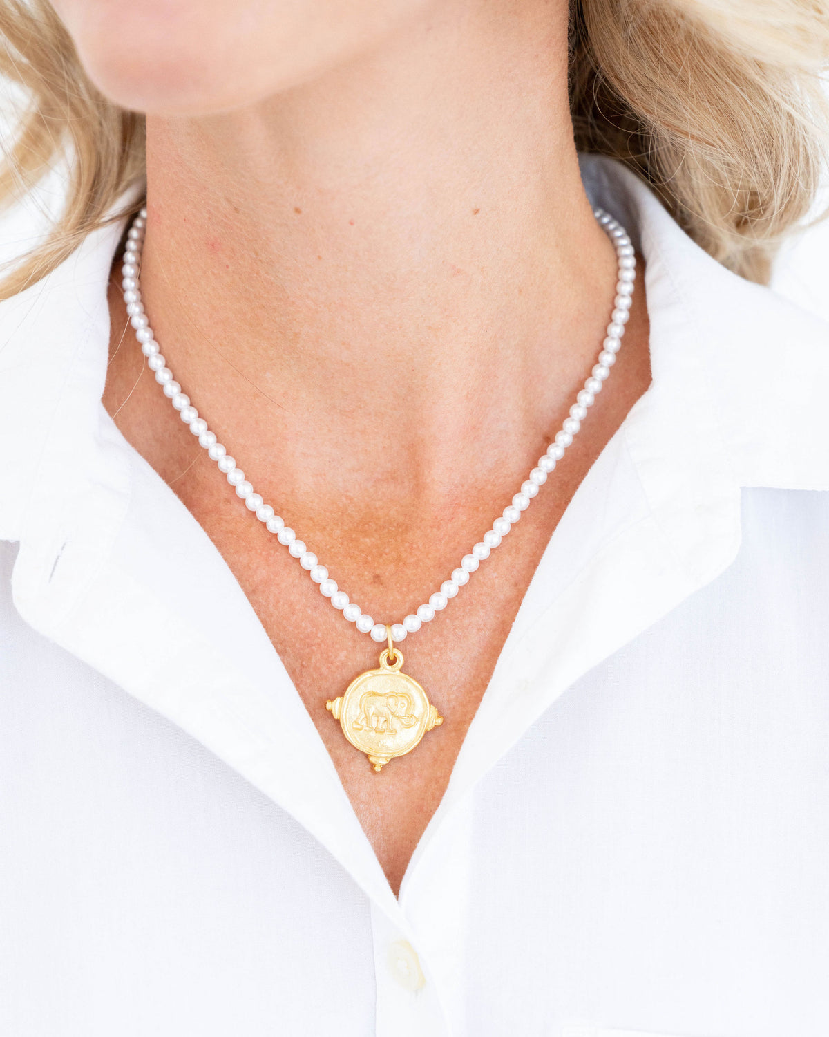 Alys Elephant Pearl Necklace