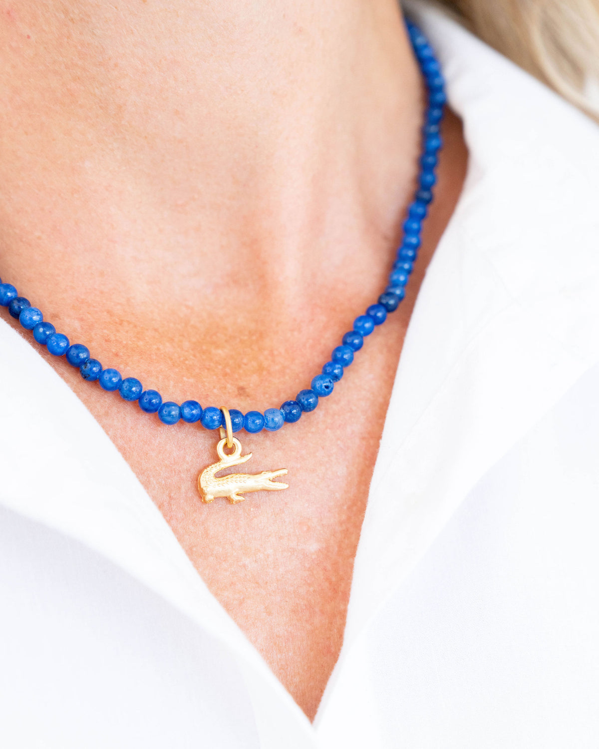 Alys Alligator Blue Lapis Necklace