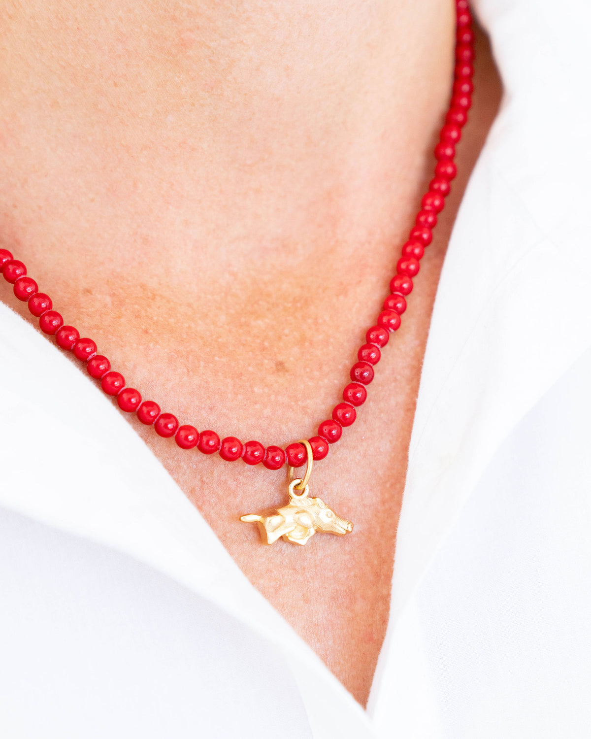 Alys Wild Boar Red Coral Necklace