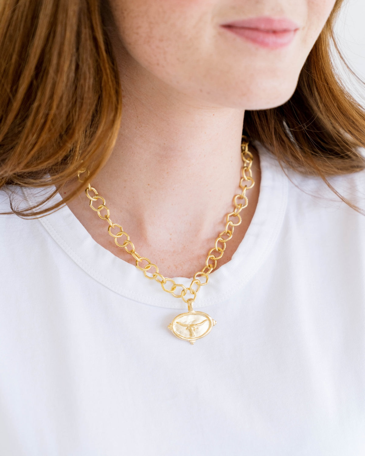 Longhorn Intaglio Necklace