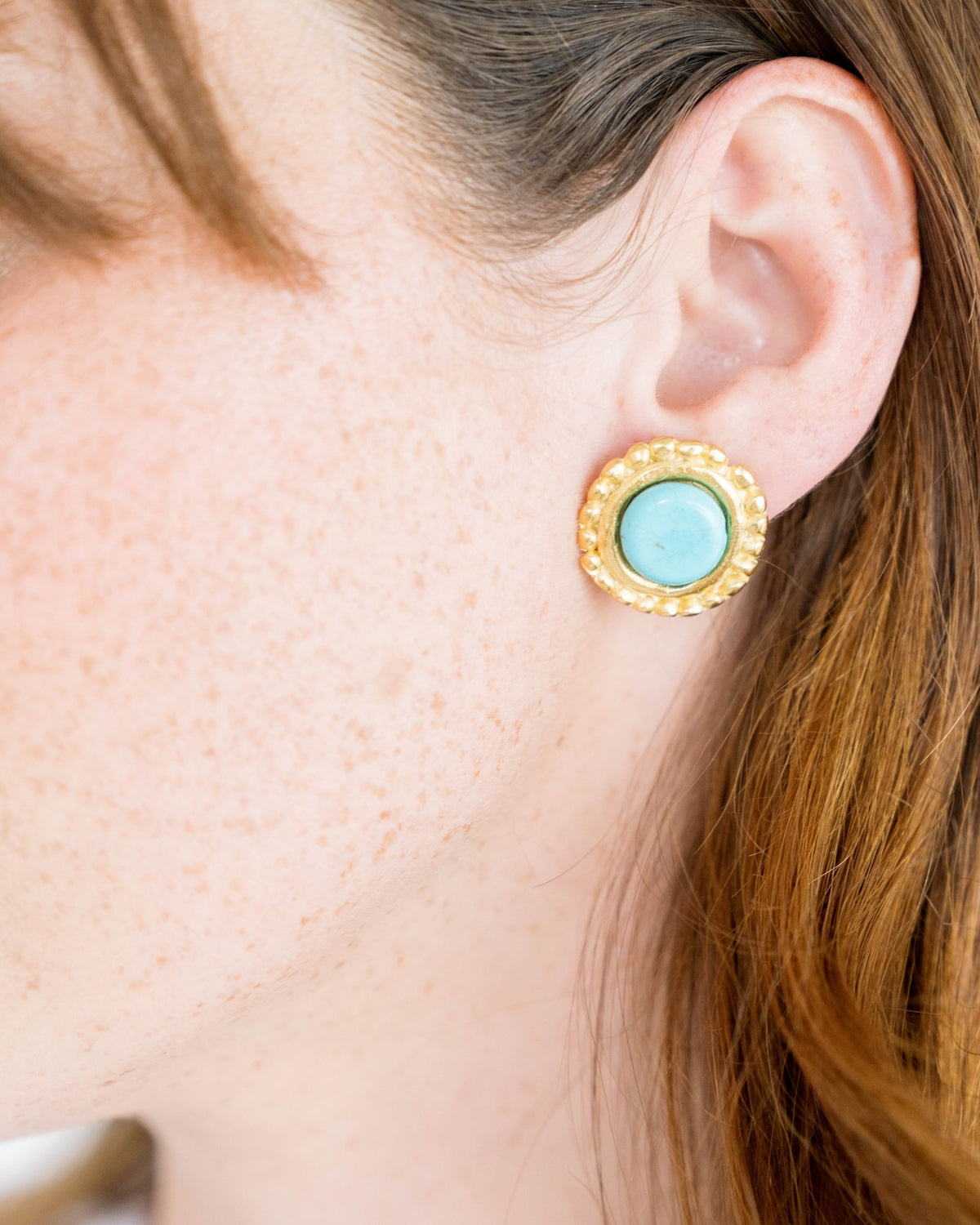 Turquoise Dotted Studs