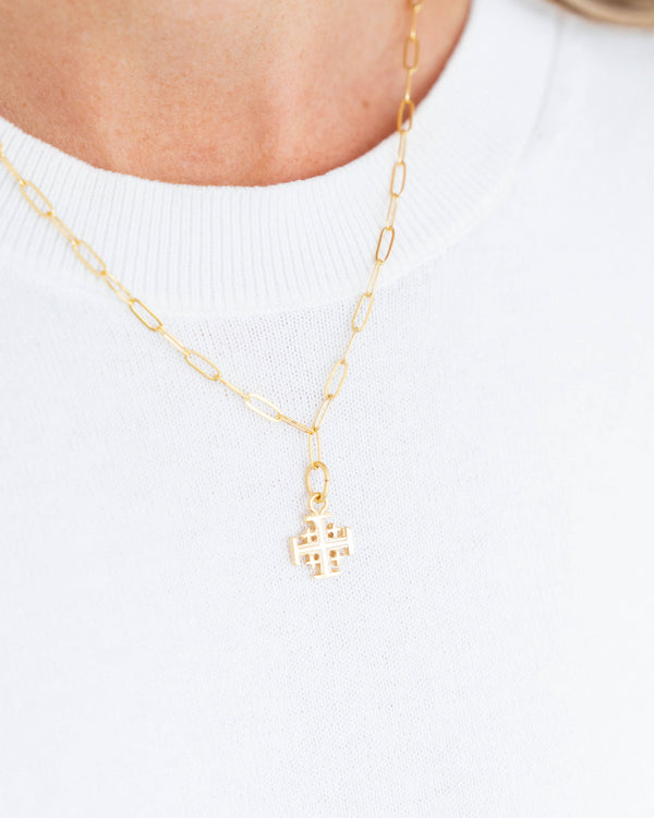 Jerusalem Cross Paperclip Necklace - Susan Shaw