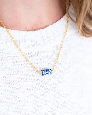 Blue & White Allie Spool Necklace