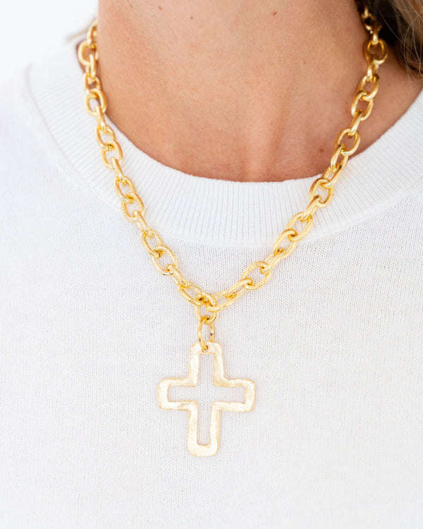 Susan Shaw Open Cross Chain Necklace