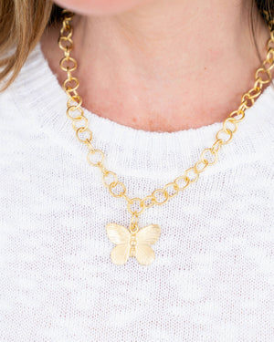Butterfly Pendant Chain Necklace