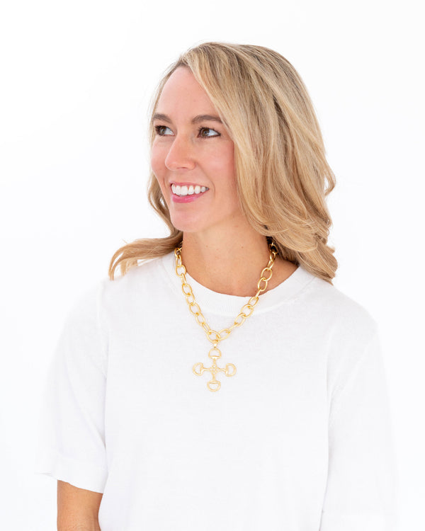 Horse Bit Cross Necklace