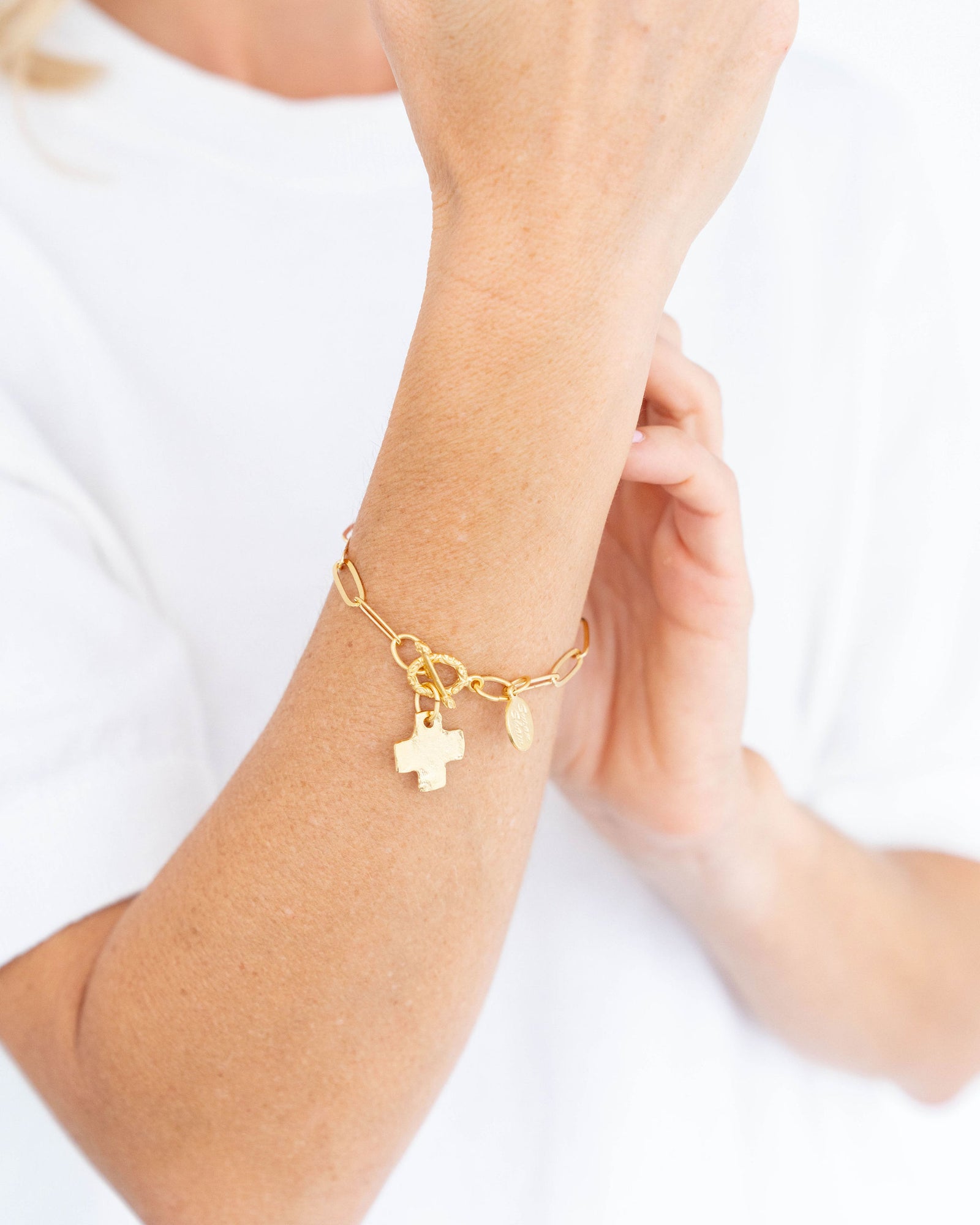 Cross Paperclip Bracelet