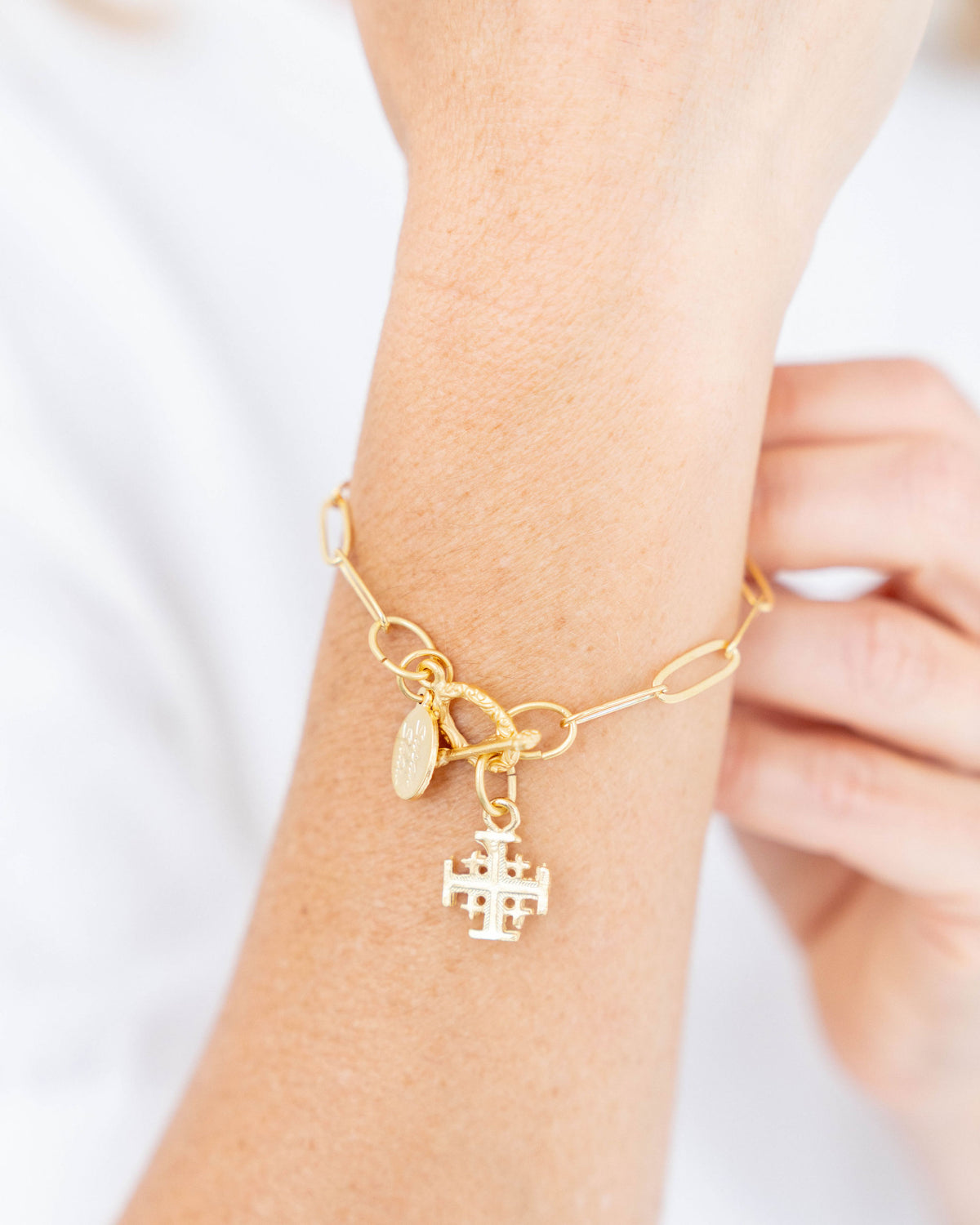 Jerusalem Cross Paperclip Bracelet