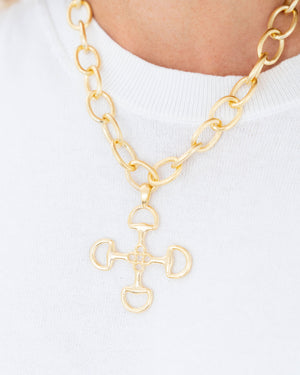 Horse Bit Cross Necklace