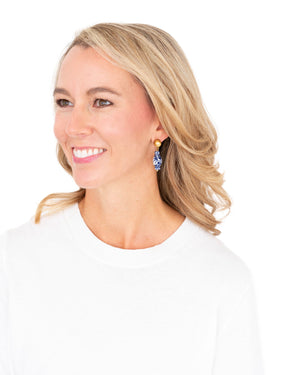 Blue & White Ginger Jar Drop Earrings