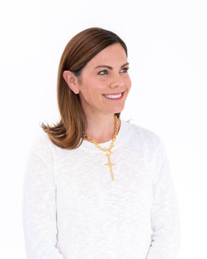 Tall Cross Toggle Necklace