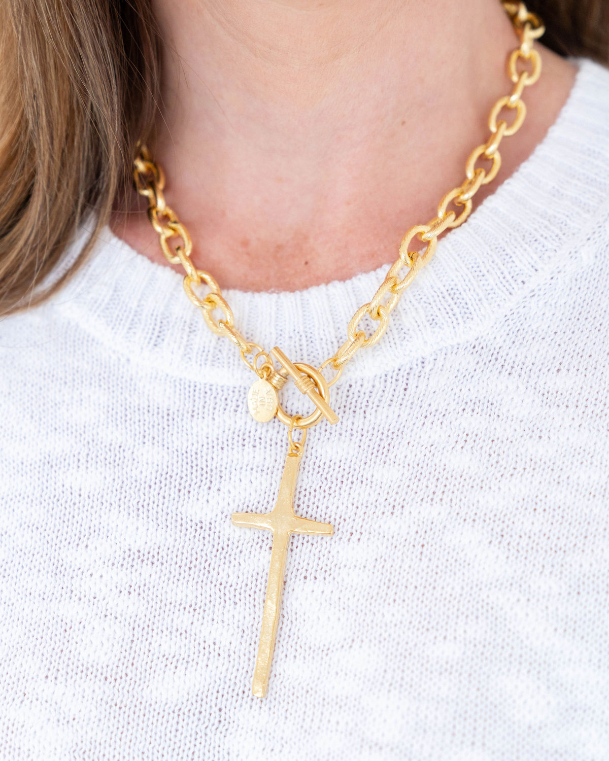 Tall Cross Toggle Necklace
