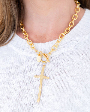 Tall Cross Toggle Necklace