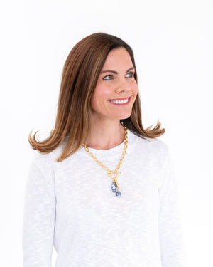 Blue & White Bamboo Toggle Necklace